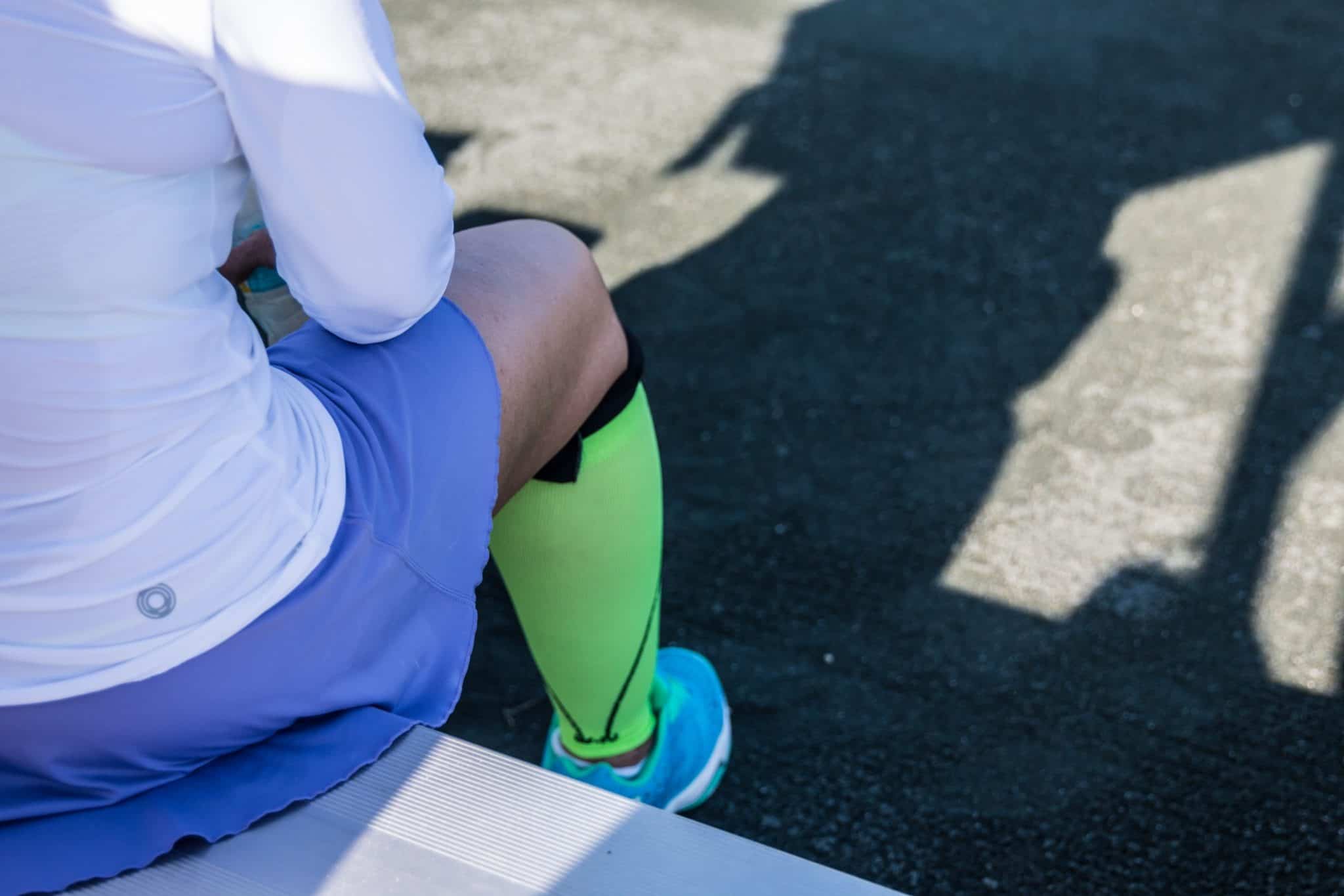 athlete wearing compression socks and orthotics in mississauga.
