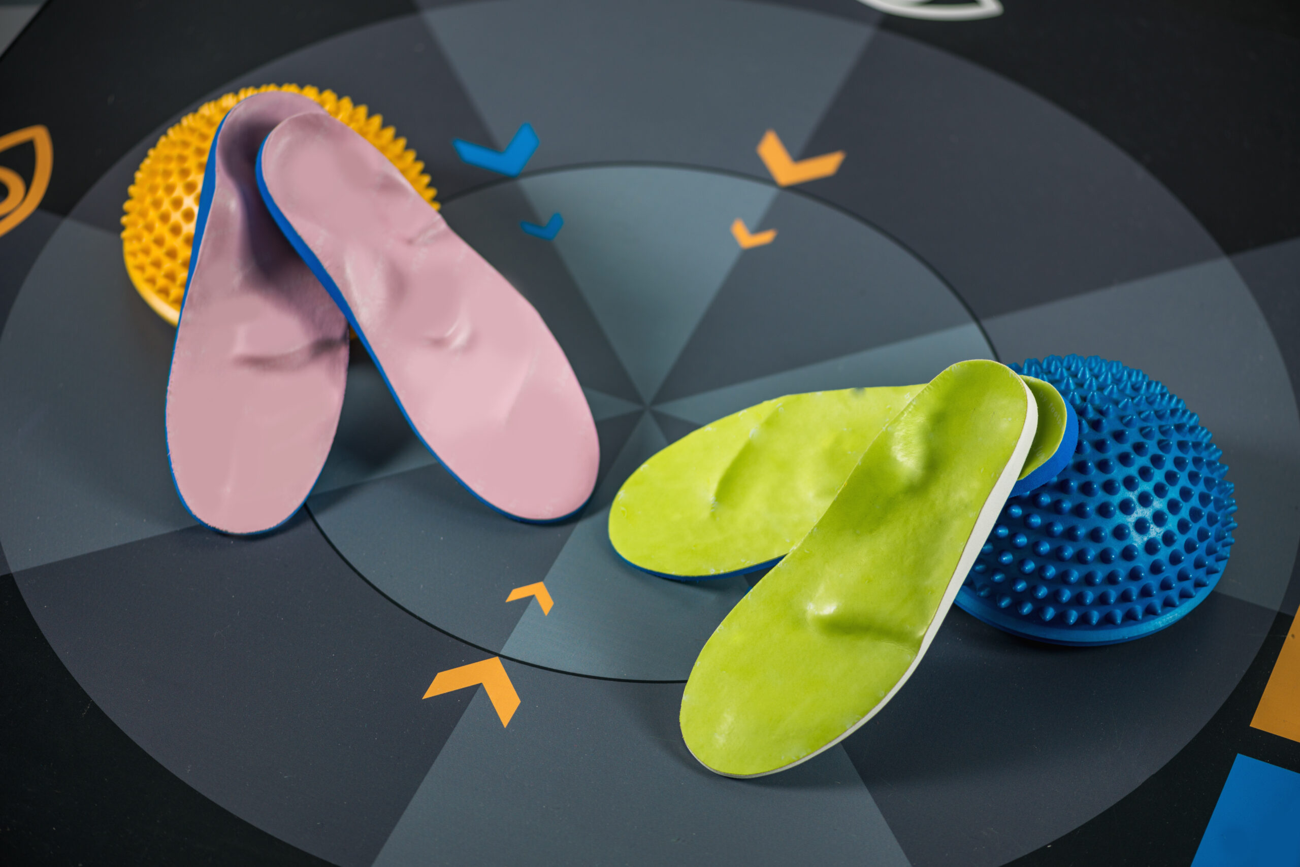 foot orthotics in mississauga with balance pads.
